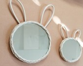 rattan rabbit mirror, nursery and baby