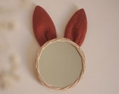 little rattan rabbit mirror
