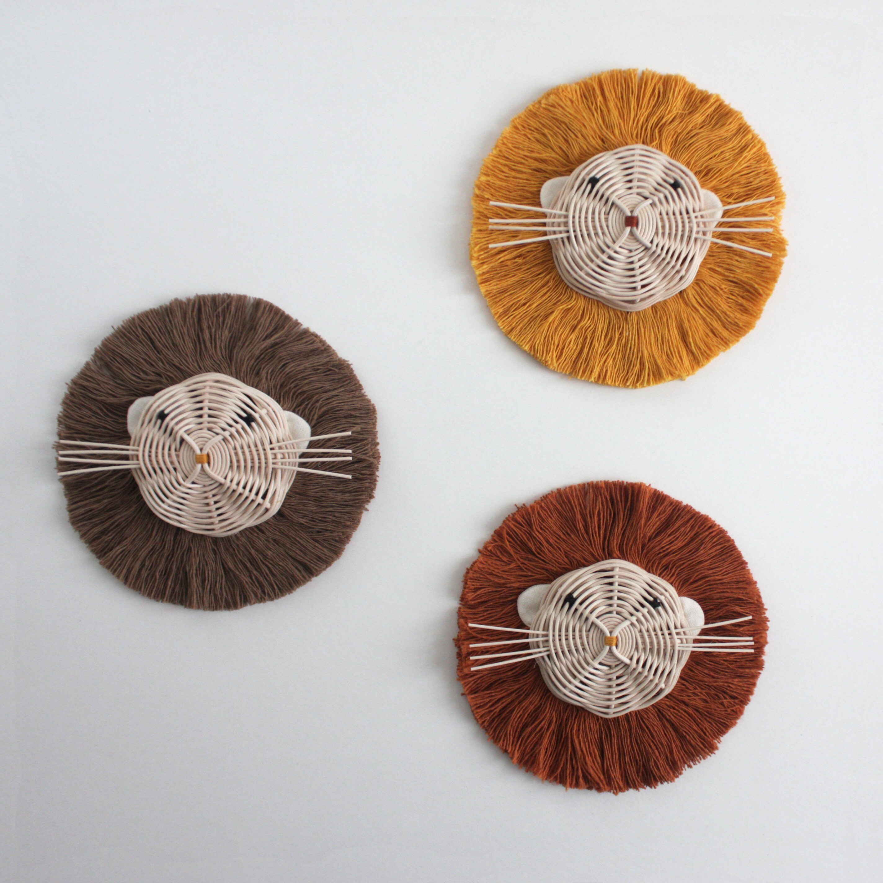 Rattan lion trophy baby nursery decor baby room idea Etsy