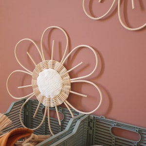 Large rattan flower - wall decoration - nursery and baby room