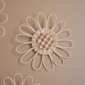 Large Daisy Flower in Rattan Rattan Flower Wall Decoration Baby and Kids Room Inspiration | Atelier Solelh