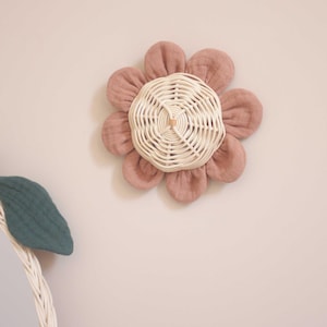 Nasturtium Flower: Rattan wall decoration - nursery and baby room decor