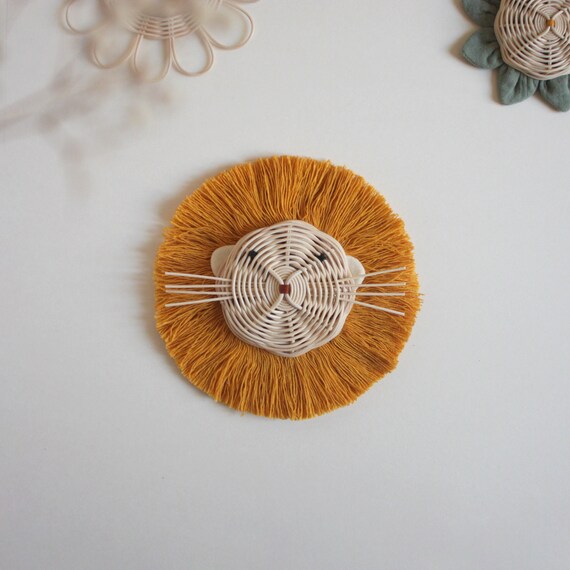 Rattan Lion Trophy Baby Nursery Decor Baby Room Idea Etsy