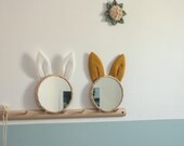 rattan bunny mirror - baby room decor