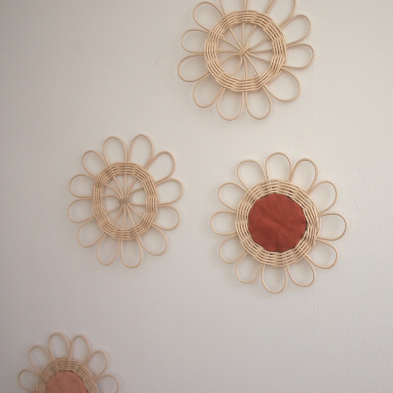 Margarita rattan rattan flower wall decoration Etsy