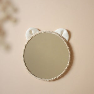 rattan bear mirror, baby and child room decoration