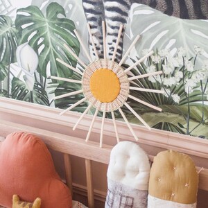 Rattan sun, nursery or baby room wall decoration