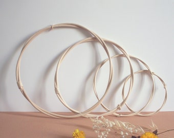 DIY rotan cirkel / 2 strengen - houten ring - kroonbasis met gedroogde bloemen - houten cirkel - mobiele steun | Solelh-atelier