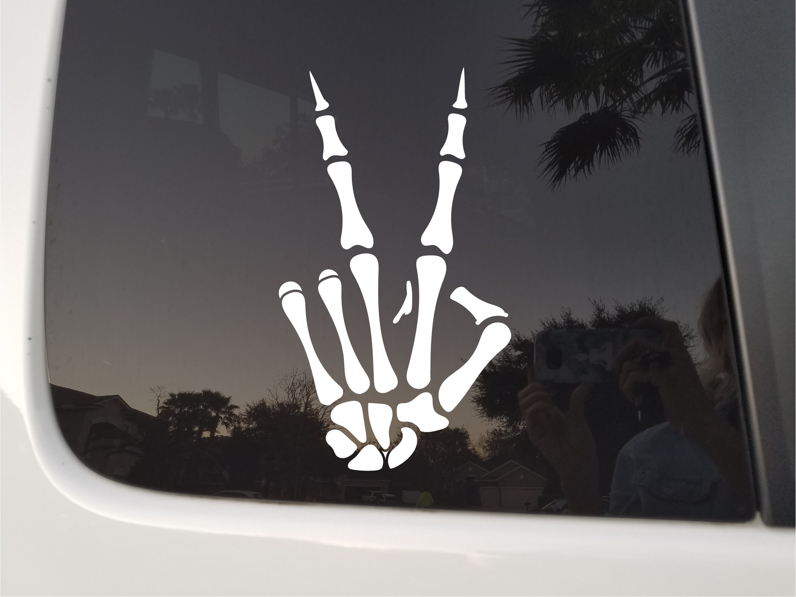 Skeleton Hand Peace Sign Funny Decal FREE US SHIPPING Etsy