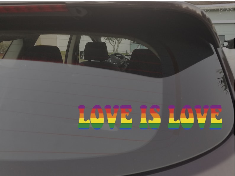 Love is Love Decal FREE US SHIPPING Rainbow Pride Sticker
