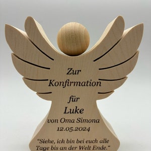 Guardian angel with desired text for communion, confirmation, baptism and birth. The gift angels are ideal as gifts. image 6