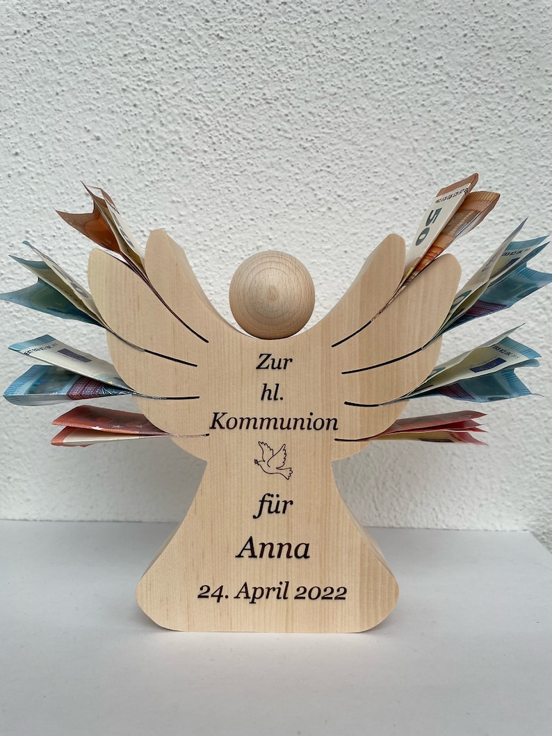 Schutzengel mit Wunschtext für Kommunion,Konfirmation,Firmung,Taufe u. Geburt. Die Geschenkengel eignen sich hervorragend zum verschenken. zdjęcie 1