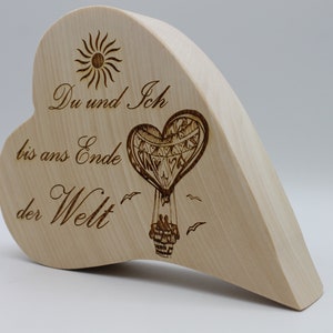 Wooden decoration heart made of pine wood