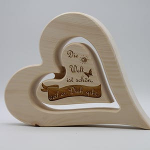 Holzdeko Herz aus Zirbenholz