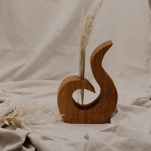 Wooden decoration vase with test tube