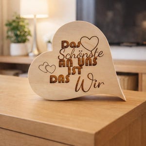 Corazón de pino suizo con frase