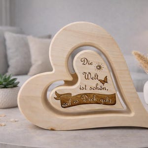 Wooden decoration heart made of pine wood
