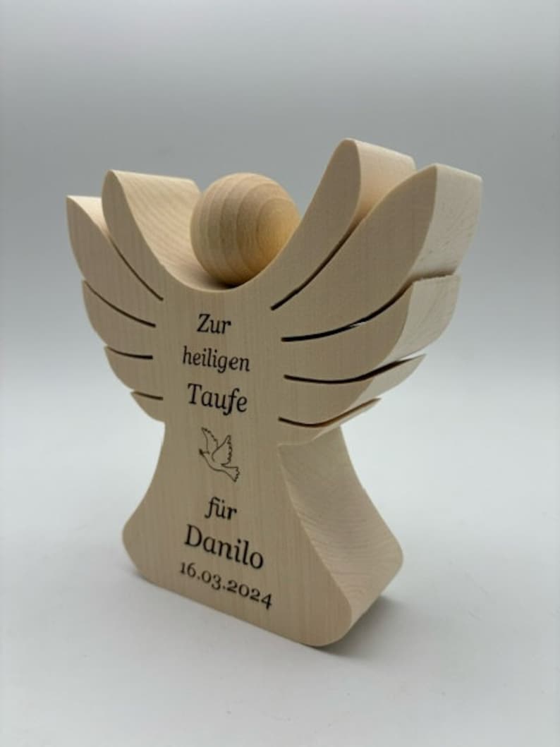 Guardian angel with desired text for communion, confirmation, baptism and birth. The gift angels are ideal as gifts. image 10