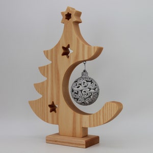 Christmas tree, Christmas decoration, wooden decoration, ball, ash tree, table decoration,