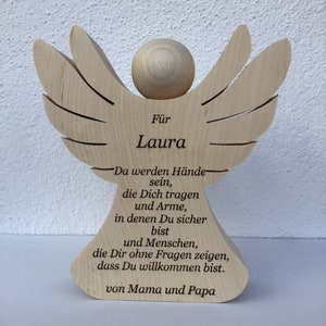 Guardian angel with desired text for communion, confirmation, baptism and birth. The gift angels are ideal as gifts. image 5