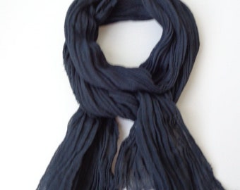 Black scarf Black cotton scarf light weight scarf mens Black scarf Black scarf light cotton scarf soft black scarf