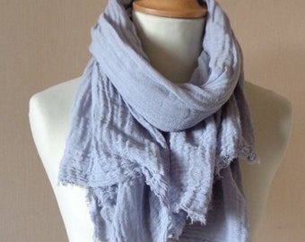 long parm gray  cotton scarf men cotton scarf women cotton scarf