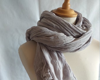 long gray  cotton scarf men cotton scarf women cotton scarf gift for him hand dyed cotton scarf