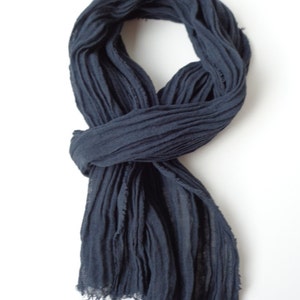 Black scarf Black cotton scarf light weight scarf mens Black scarf Black scarf light cotton scarf soft black scarf image 5