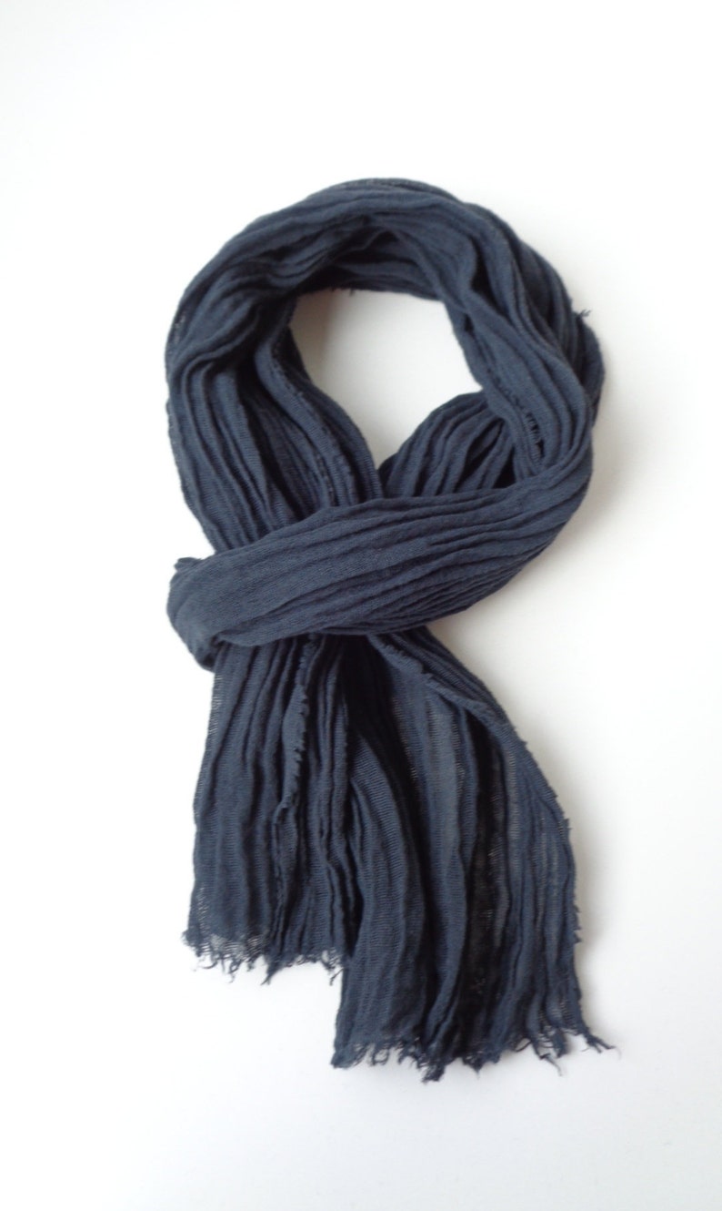 Black scarf Black cotton scarf light weight scarf mens Black scarf Black scarf light cotton scarf soft black scarf image 5