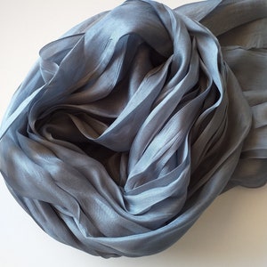 Gray silk scarf,  silk scarf hand dyed  Dark gray  silk scarf mens  women silk scarf elegant gray  scarf