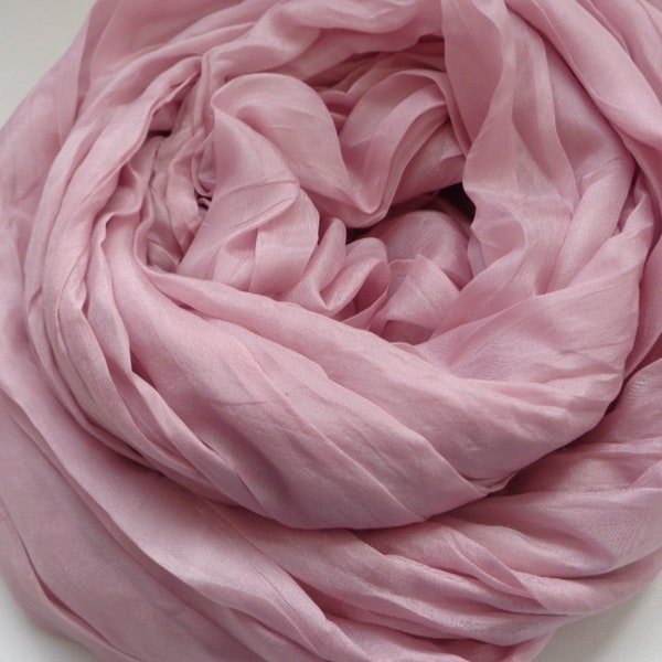 pastel pink silk scarf men silk scarf women silk scarf hand dyed pastel pink silk scarf  gift for her long silk scarf
