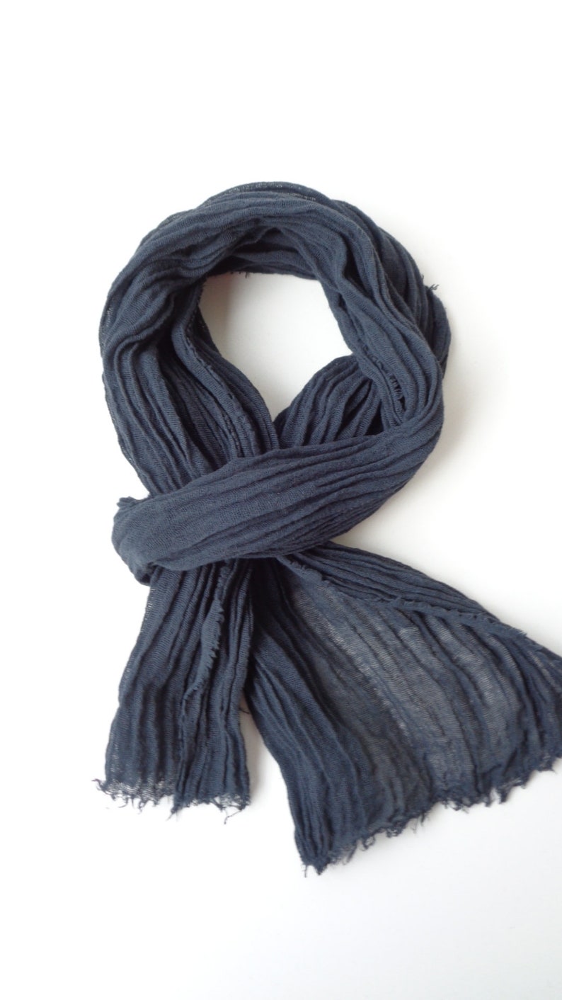 Black scarf Black cotton scarf light weight scarf mens Black scarf Black scarf light cotton scarf soft black scarf image 4