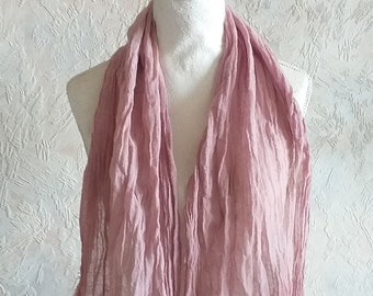 Old pink  cotton scarf light weight scarf mens scarf  women scarf