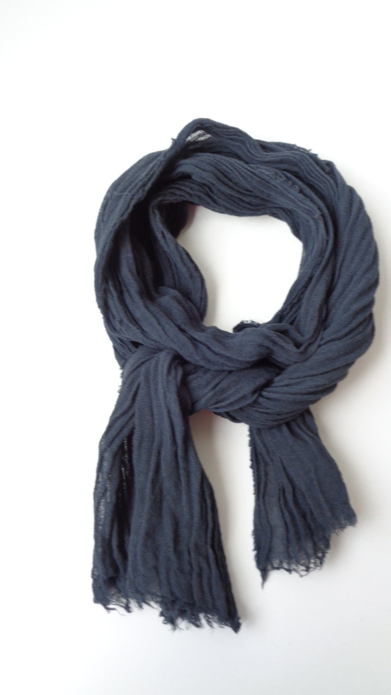 Black scarf Black cotton scarf light weight scarf mens Black scarf Black scarf light cotton scarf soft black scarf image 3