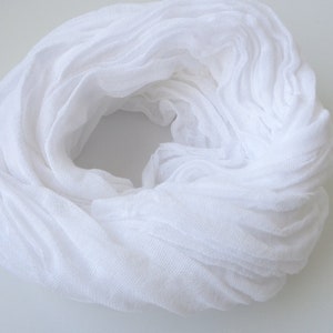 White scarf white cotton scarf light weight scarf mens white scarf white scarf light cotton scarf soft white scarf image 1