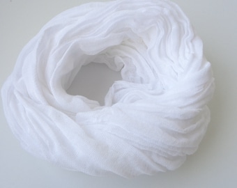 White scarf white cotton scarf light weight scarf mens white scarf  white scarf light cotton scarf soft white scarf