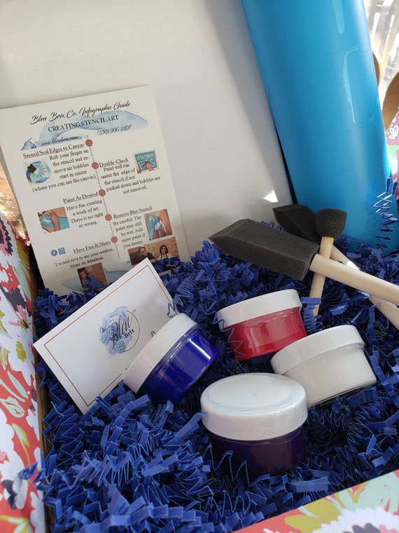 Paint Stencil Kit Canvas Paint Kit Paint Your Own Canvas Etsy