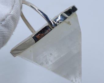 ¡Extremadamente raro! Colgante de plata de apofilita blanca de gran tamaño, plata de ley 925, colgante de apofilita natural, regalo de aniversario, chakra del corazón