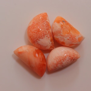 Pink Scolecite 4 pc Moon Lot, High-Quality Pink Scolecite Natural Pink Scolecite 4pc Lot, Worry Stone, Pink Scolecite Tumble, Pocket Stone