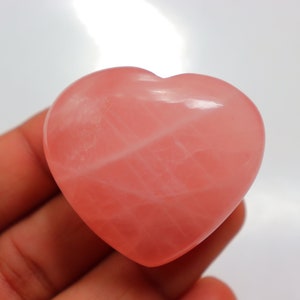 Rose Quartz Heart - Love & Compassion, Natural Rose Quartz Heart - Pink Crystal Healing, Heart Stone, Rose Quartz Gemstone Love Pocket Stone