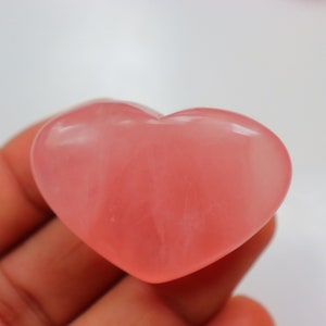 Rose Quartz Heart - Love & Compassion, Natural Rose Quartz Heart - Pink Crystal Healing, Heart Stone, Rose Quartz Gemstone Love Pocket Stone
