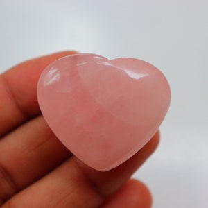 Rose Quartz Heart - Love & Compassion, Natural Rose Quartz Heart - Pink Crystal Healing, Heart Stone, Rose Quartz Gemstone Love Pocket Stone