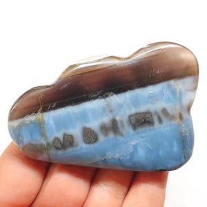 Unique Rare Owyhee Blue Opal Cloud shape Stone, Natural Blue Opal Stone, Throat Chakra, Forgiveness, Chakra Healing Crystal, self-expression