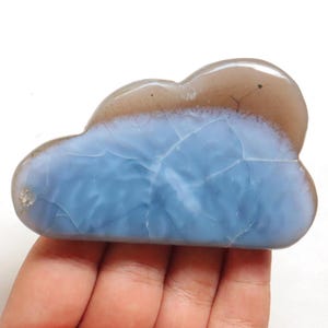 Unique Rare Owyhee Blue Opal Cloud shape Stone, Natural Blue Opal Stone, Throat Chakra, Forgiveness, Chakra Healing Crystal, self-expression