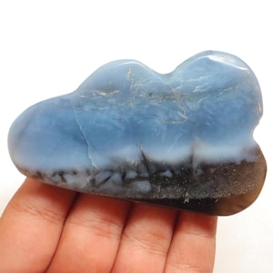 Unique Rare Owyhee Blue Opal Cloud shape Stone, Natural Blue Opal Stone, Throat Chakra, Forgiveness, Chakra Healing Crystal, self-expression