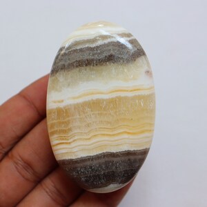 Zebra Calcite Palm Stone, Phantom Banded Golden Calcite Stone, Natural Zebra Calcite, Mexican Calcite, Pocket Stone, Zebra Calcite Crystal.
