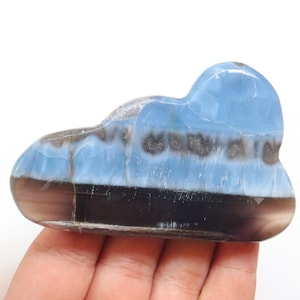 Unique Rare Owyhee Blue Opal Cloud shape Stone, Natural Blue Opal Stone, Throat Chakra, Forgiveness, Chakra Healing Crystal, self-expression