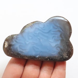 Unique Rare Owyhee Blue Opal Cloud shape Stone, Natural Blue Opal Stone, Throat Chakra, Forgiveness, Chakra Healing Crystal, self-expression