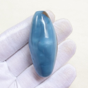 Unique Rare Owyhee Blue Opal Shiva Lingam, Natural Blue Opal Stone, Throat Chakra, Forgiveness, Chakra HealingCrystal, self-expression