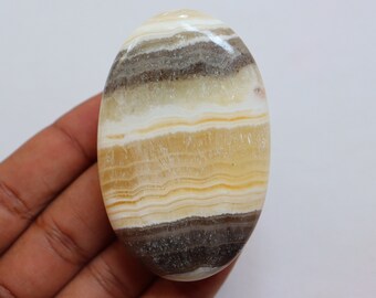 Zebra Calcite Palm Stone, Phantom Banded Golden Calcite Stone, Natural Zebra Calcite, Mexican Calcite, Pocket Stone, Zebra Calcite Crystal.